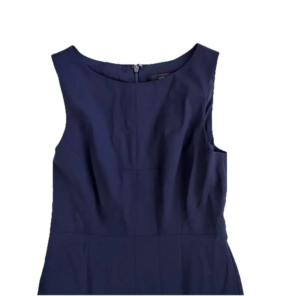 J.Crew Italian Double Face Cashmere Tollegno 1900 Navy Blue Dress Size 6 EUC